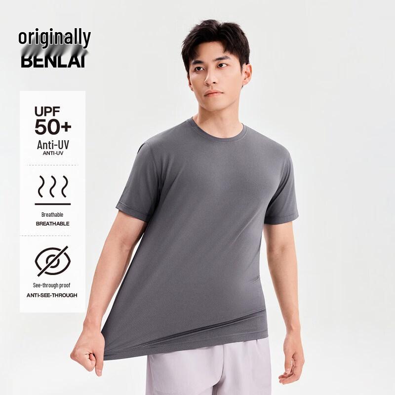 Benlai Men's Quick-Dry Round Neck Short Sleeve T-Shirt