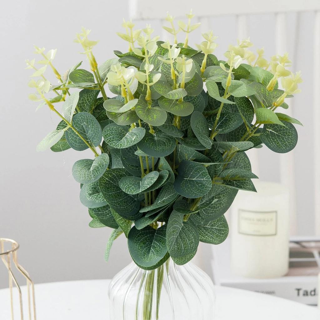 Simulated Single Eucalyptus Money Leaf, Simulated Green Plant Floral Arrangement Accessories, Simulated Flower Home Ornament