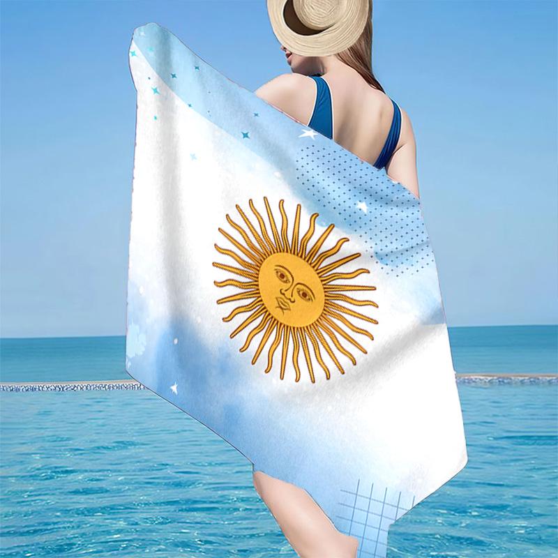 1 Stück Argentinien Flagge Design Strandtuch - Weiche, Saugfähige Mikrofaser, Leicht, Ideal für den Strand, Partys, Reisen, Camping Fan Geschenke
