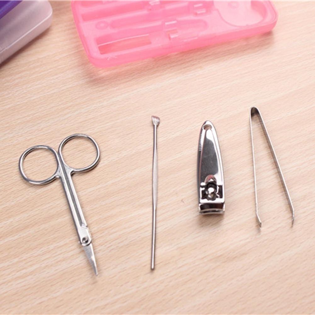 Mini Nail Art Manicure Set Nail Care Tools with Nail Cutter Scissor Tweezers Color