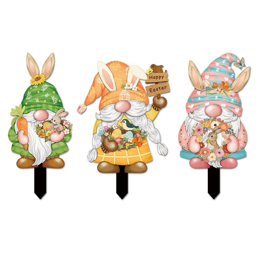 1 Set Cartoon Rabbit Easter Bunny Garden Decoration PVC Multicolor Rabbit Lawn Ornament Ornament Garden Stake Easter Supplies