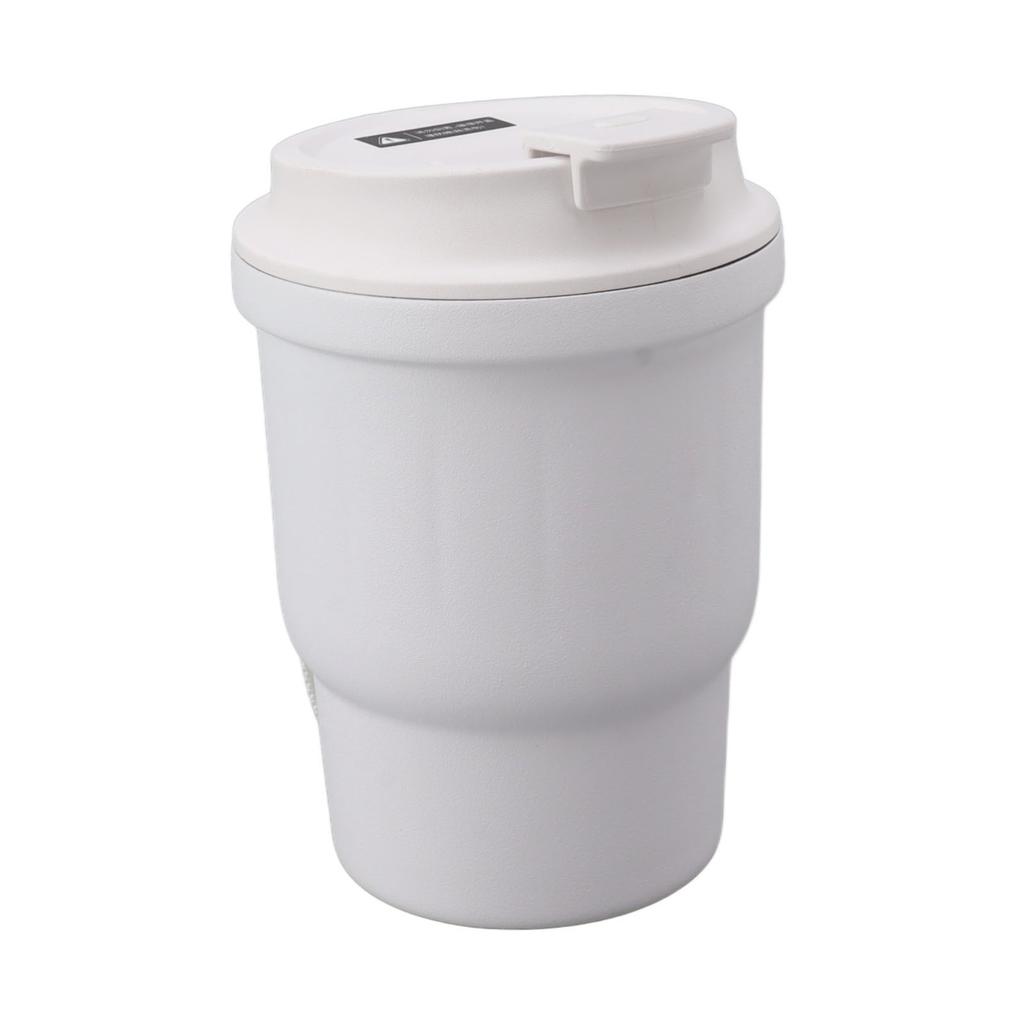 Metal Coffee Mug 450ml White Food Grade Silicone Double Layer Anti Slip Stainless Steel Mug for Camping Travel Car
