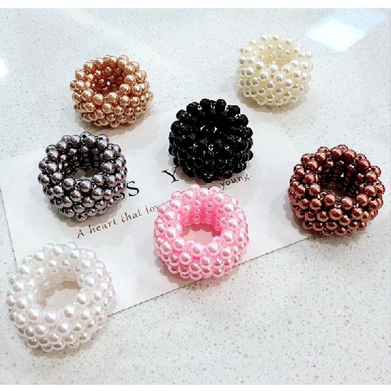 Pearl Hair Ties Beautiful Pearl Elastic Hairbands Handmade Headwear Woman Hair Accessories