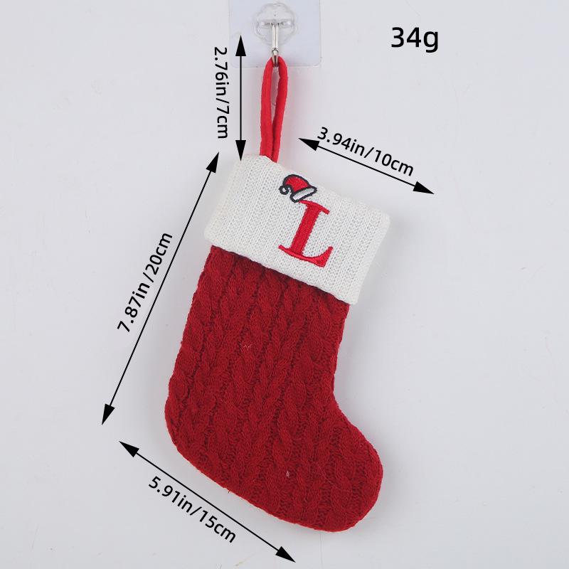 Classic Red Letter Christmas Socks, Hong Kong Love Knitted Holiday Decor
