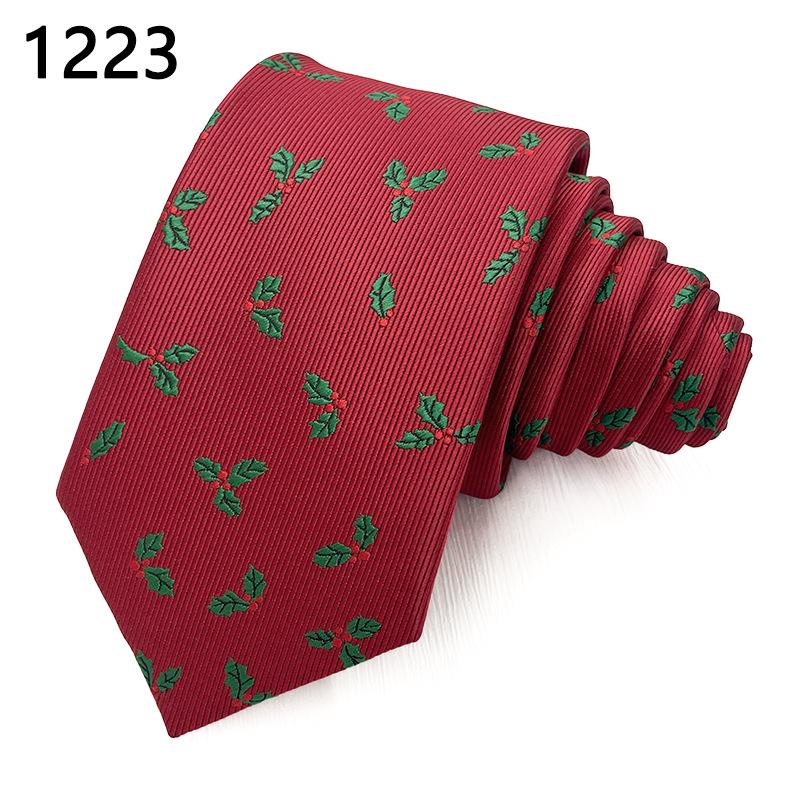 Luxury Men's Jacquard Christmas Tie - High-end Polyester Fashion