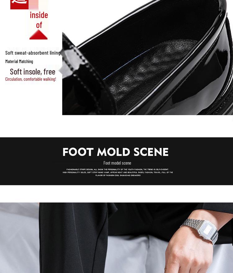 Men's Round Toe Patent Leather Shoes for Business, Formal, and Wedding.