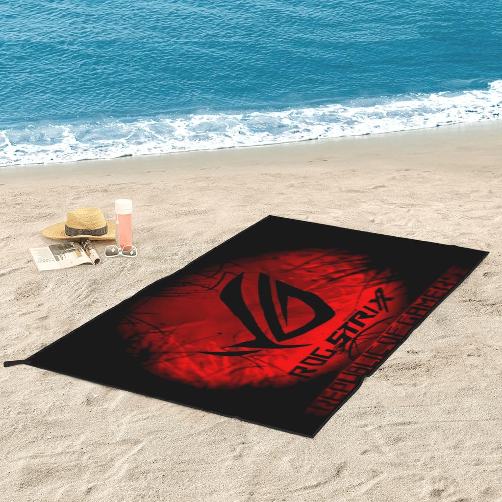 Rog Strix Asus Black And Red Beach Towel Soft Microfiber Quick Dry Absorbent Quick Towels For Bath