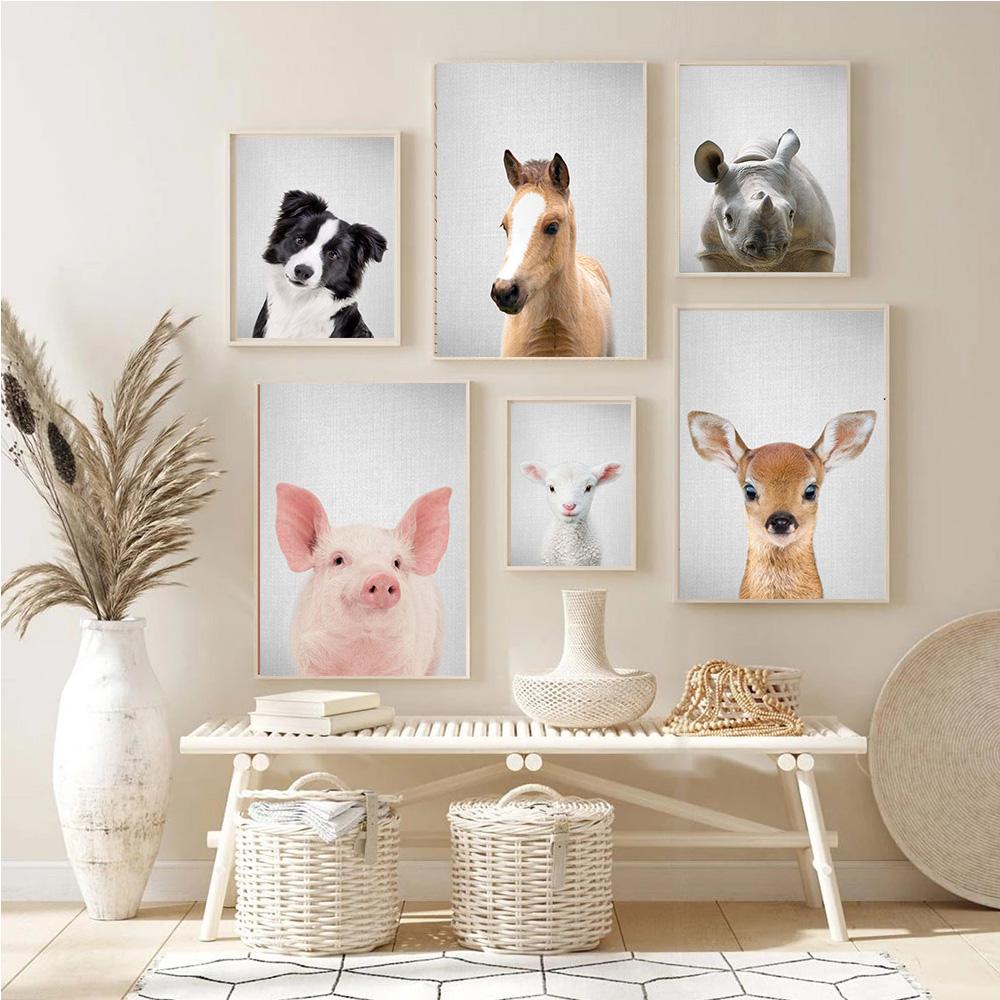 Realistic Furry Animals Cute Prints Poster Canvas Painting Hd Modern Wall Art Pictures For Living Room Bedroom Home Decoration