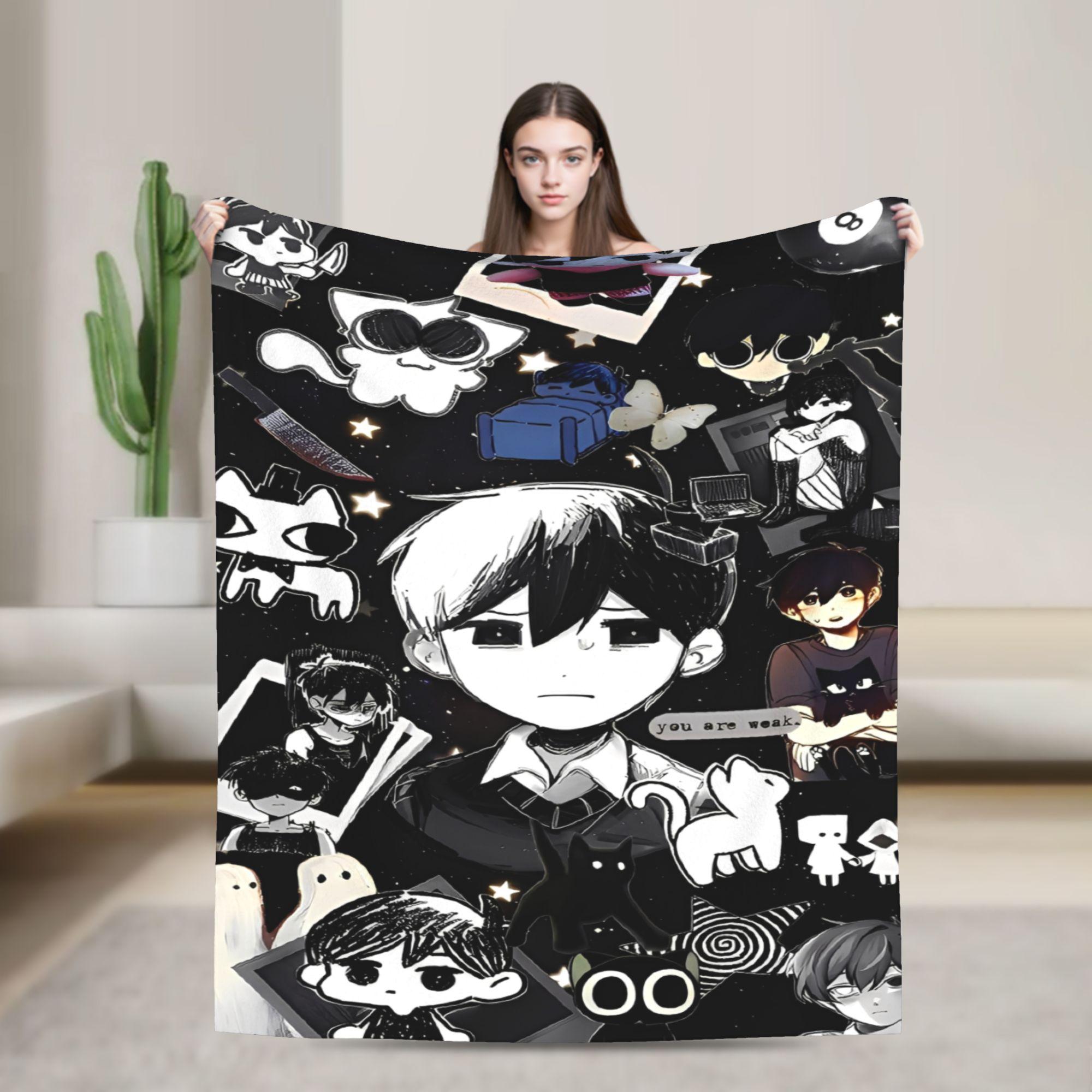 Anime Basil Omori Game Blanket  Warm Novelty Plush Throw Blanket For Home Decor Picnic Flannel Bedspread Bed Cover 76x102cm