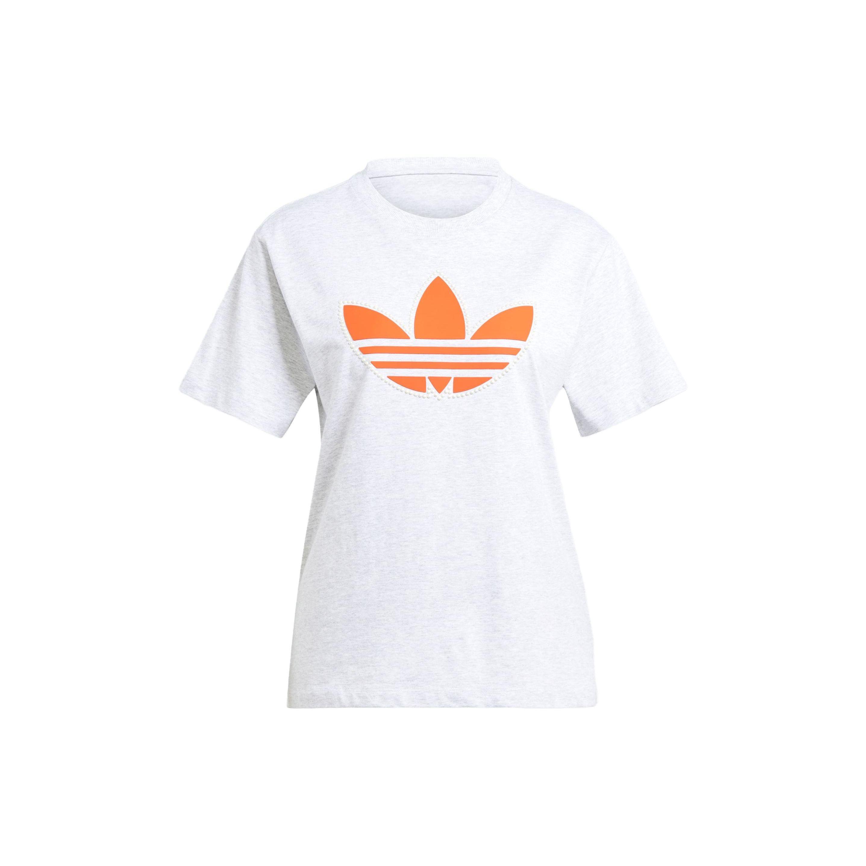 

Adidas Originals Women s Pearl Trefoil Logo T-Shirt White/Orange/Multi-Color Lifestyle T-Shirt IL2424 XS