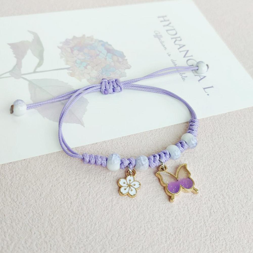 Rinhoo Fashion Brățară Bangle Handmade cu Fluture Violet și Floare, Dulce Pentru Femei, Charm Animal Je P6I5