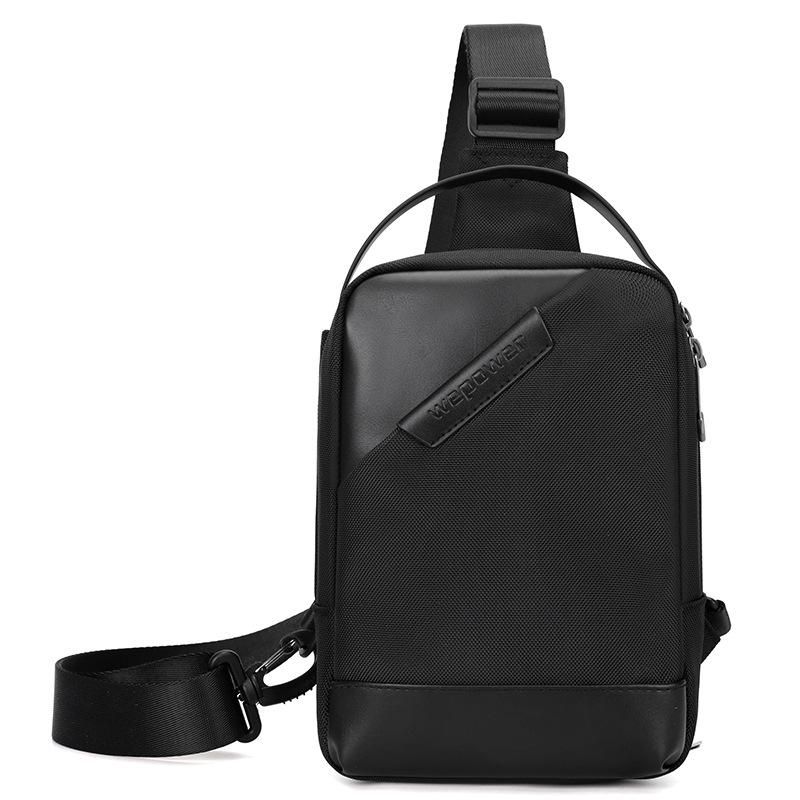 

Men Waterproof Large Capacity Chest Bag Nylon Outdoor Travel Shoulder Bag High Quality Casual Crossbody Sling Backpack чёрный