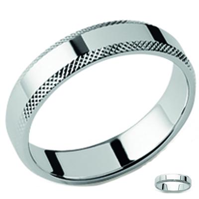 Silver (rhodium) 'Lien d'Amour' Silver Wedding Ring - 5 Mm