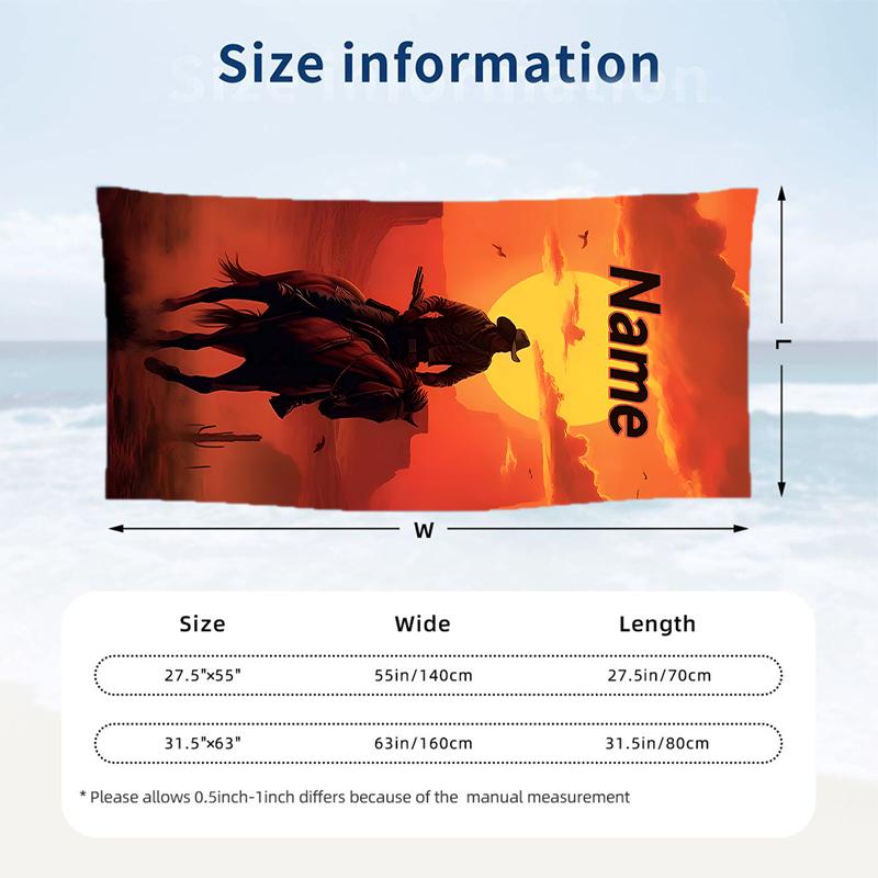 Yellowstone Custom Name Printed Beach Towel Personalized Soft Towel For Swimming Beach Travel