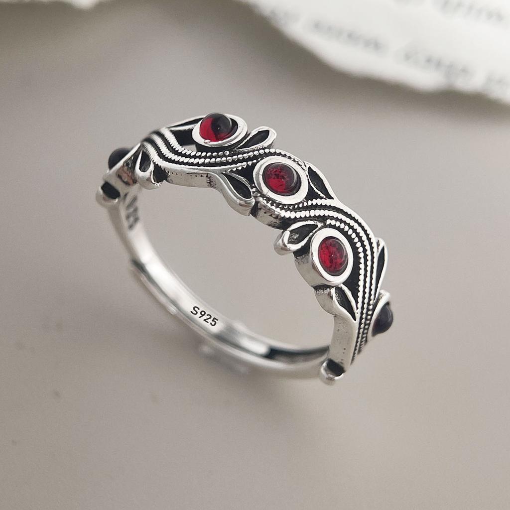 Xiaomi BF CLUB 925 Sterling Silver Ring For Women Jewelry Retro Stone Open Vintage Handmade Ring Allergy For Party Birthday Gift