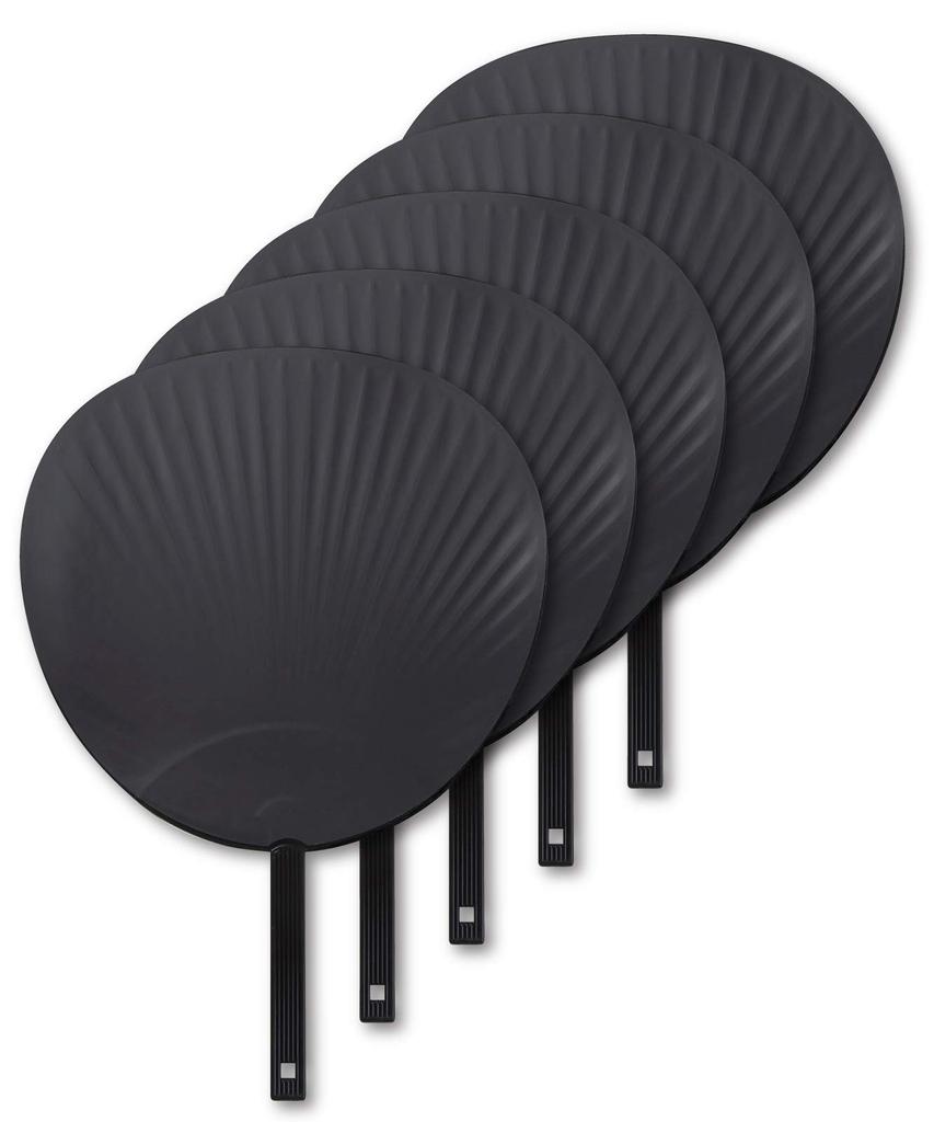 Jumbo Fans for Concerts and Live Solid Matte Performances, Black, (5 Fans)