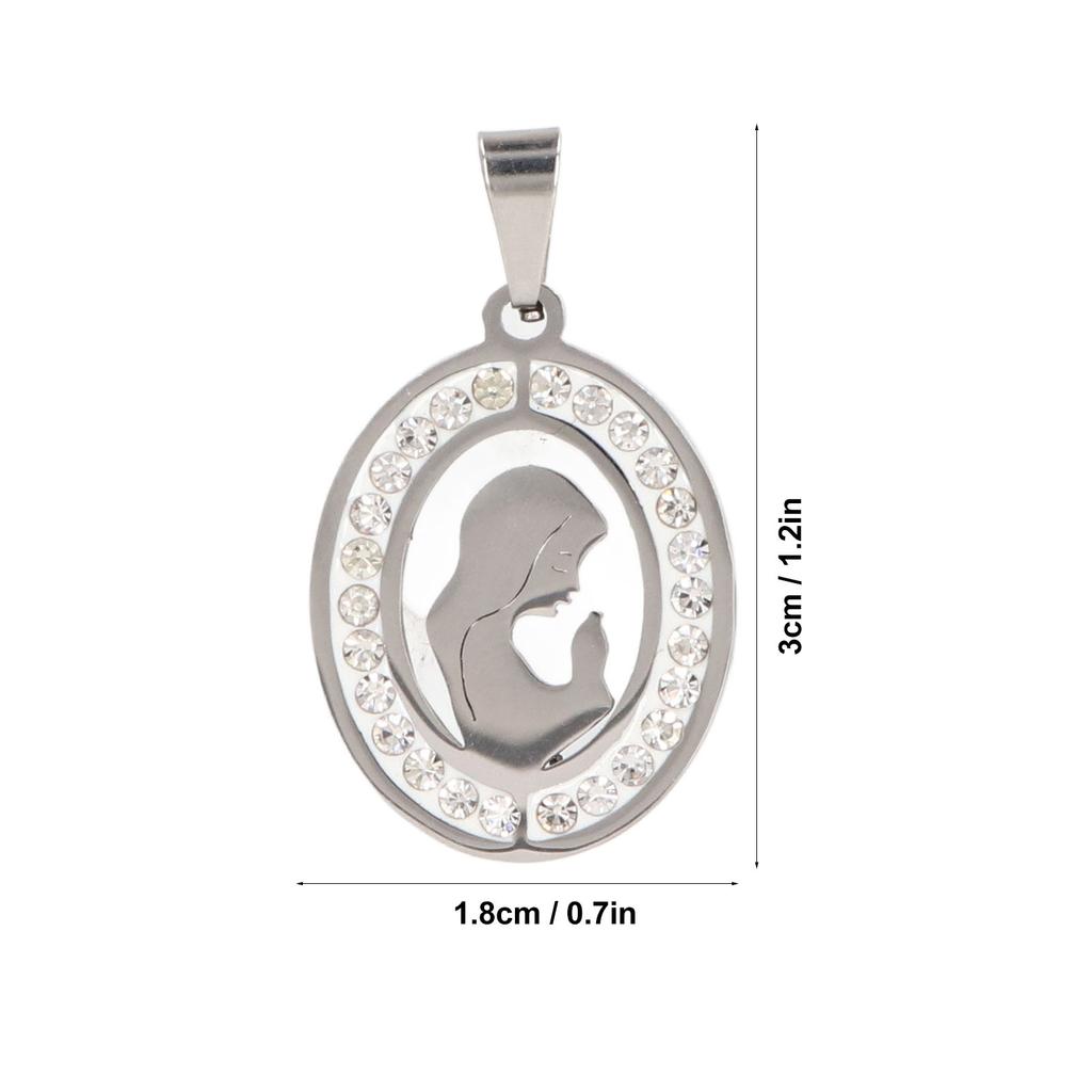 Virgin Mary Pendant Exquisite Carving   Steel Virgin Mary Jewelry for Men Women Daily Wear