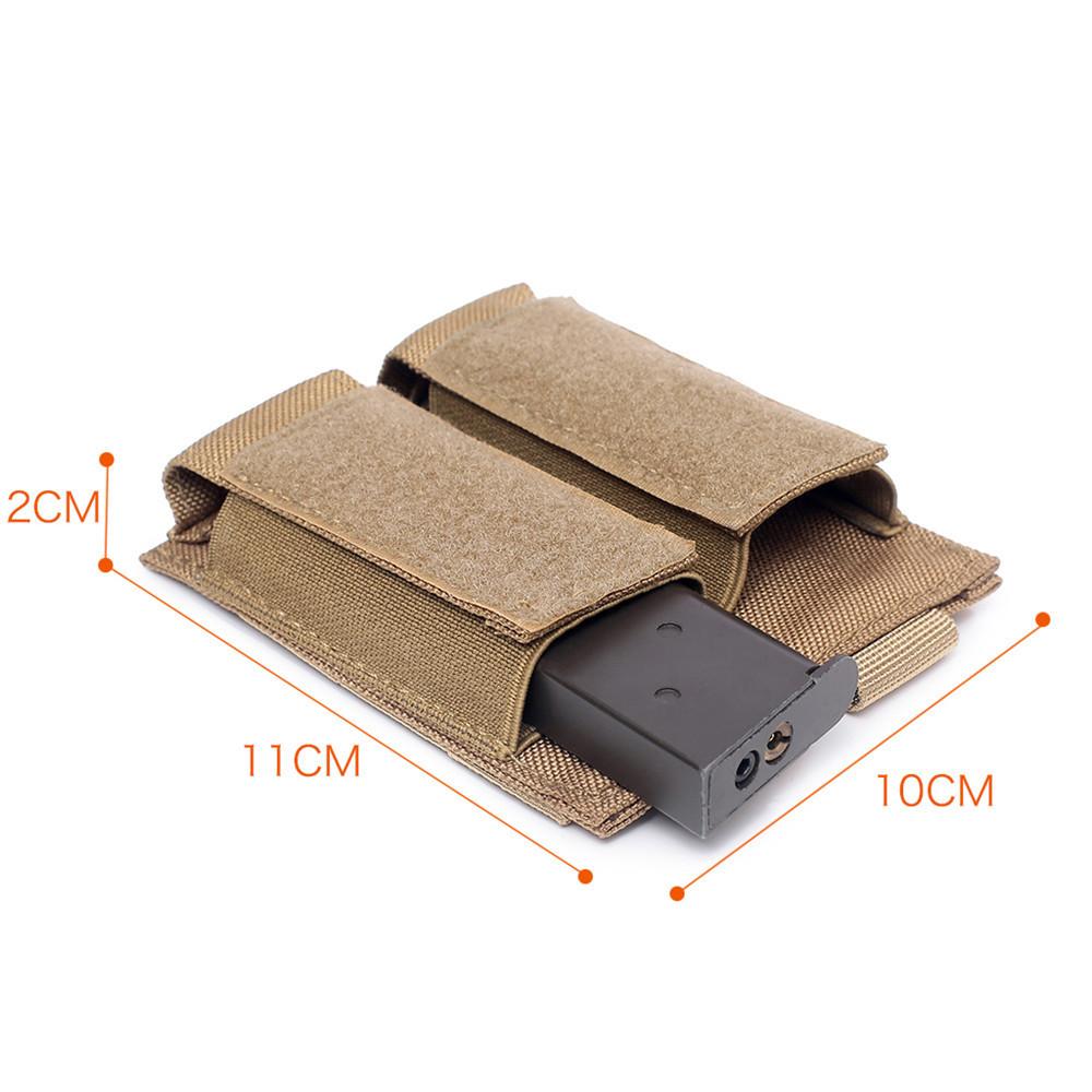 Molle Double 9MM Magazine Pouch Hunting Flashlight Holder EDC Waist Bag Airsoft Mag Holster Storage Bags