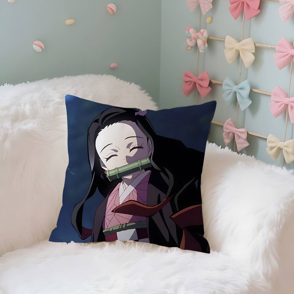 NNezukos KKamados Case Plush Fabric Soft Pillowcase Double Sided Print Cushion Cover Household Gifts