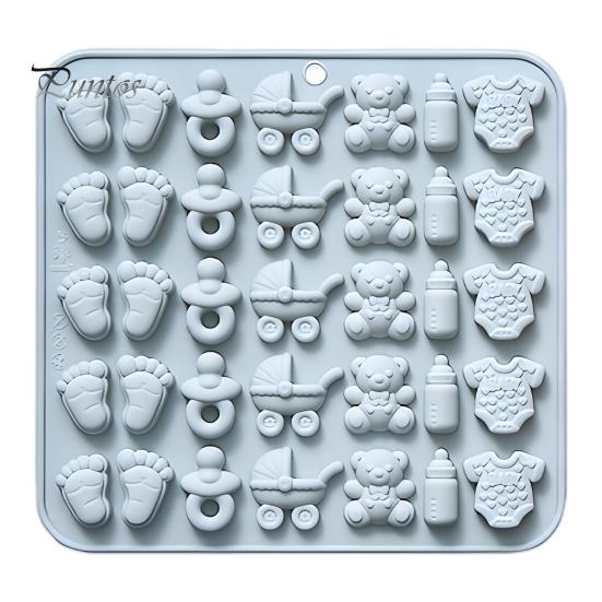 

1/2 шт. силиконовая форма для детского душа, форма для детских ножек, детская бутылочка, соска, детский комбинезон, форма для детской коляски, набор для приготовления шоколадных конфет без бисфенола А синий