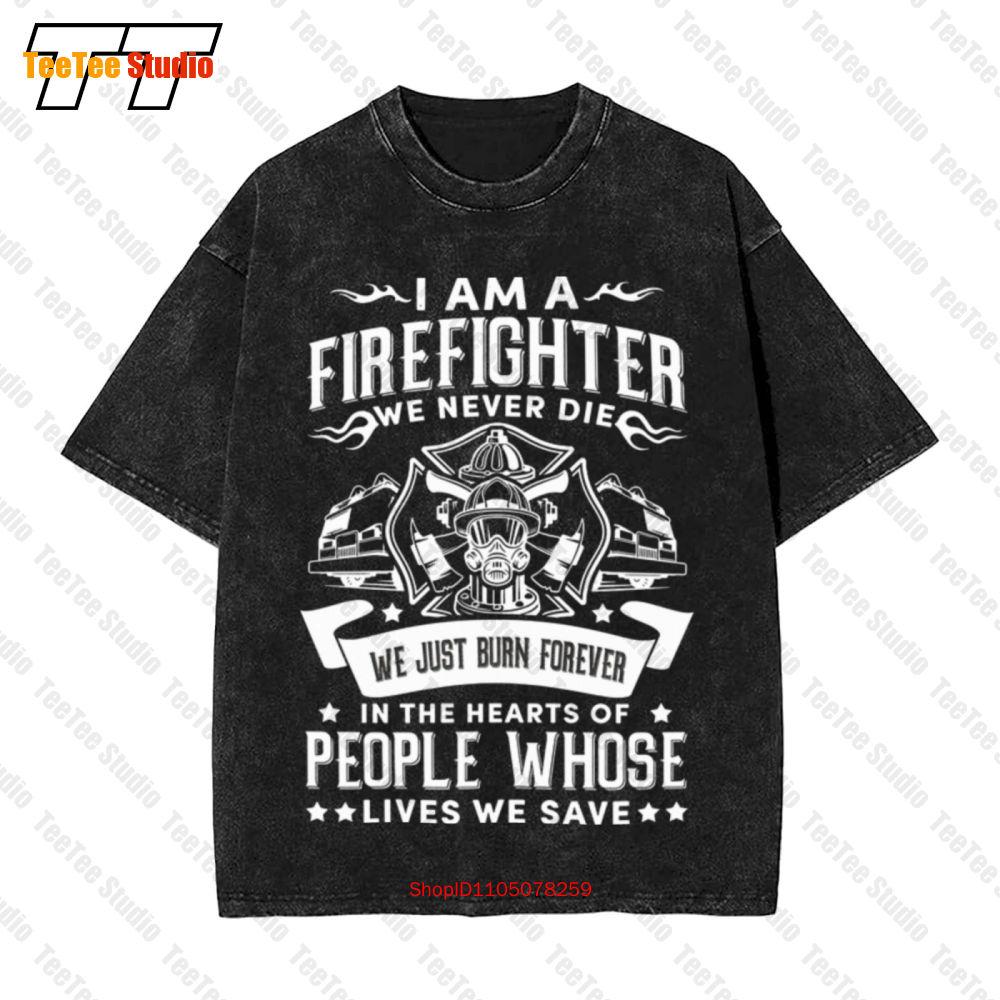 Firefighter Fireman Premium Vintage Oversized TShirt TDD S