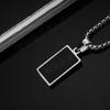 Retro Stainless Steel Necklace with Irregular Cross Square Pendant