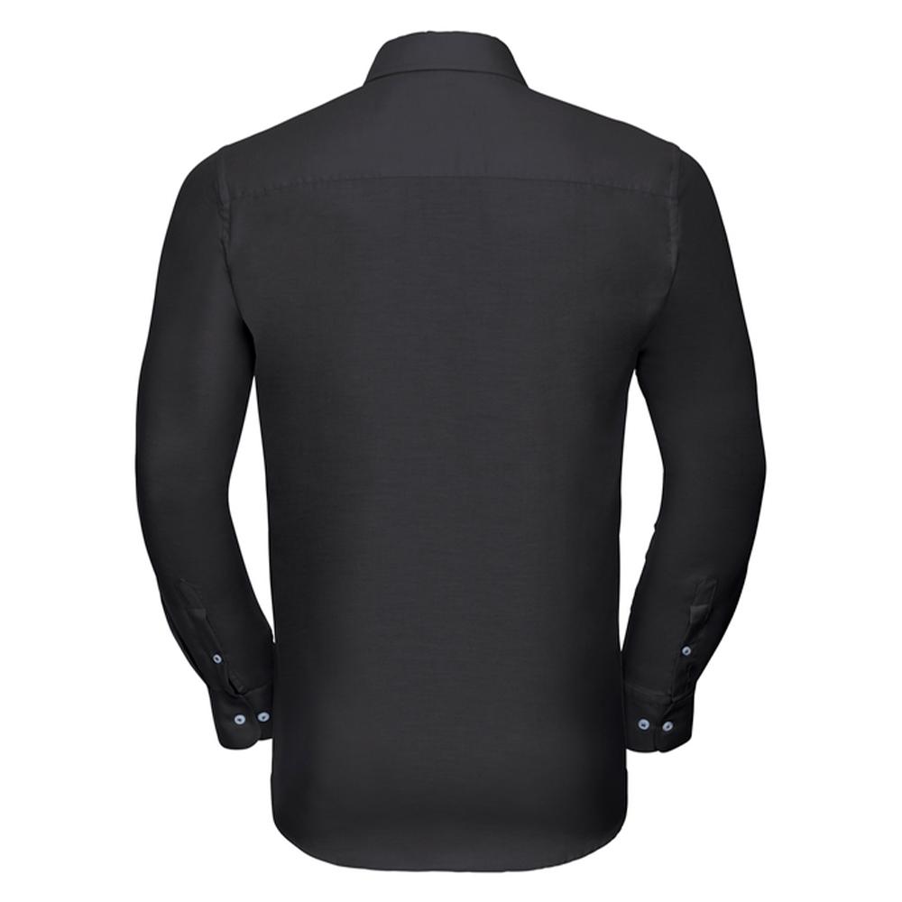 Russell Collection Mens Oxford Tailored Long-Sleeved Shirt