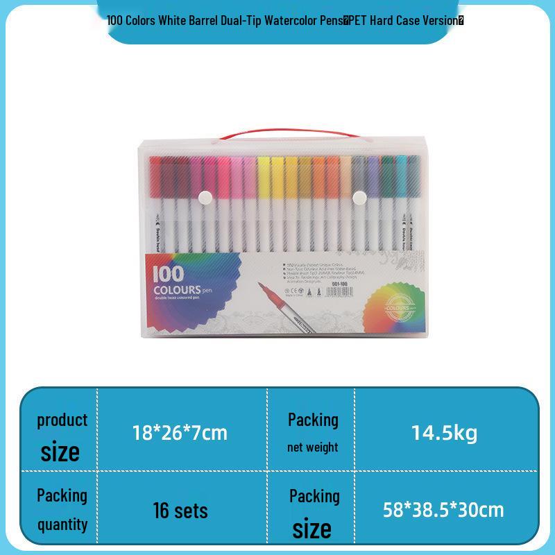120-Farben Dual-Tip Aquarellstifte auf Wasserbasis für Kinder - PVC-verpackte Fineliner mit weicher Spitze zum Zeichnen & für Anime-Kunst