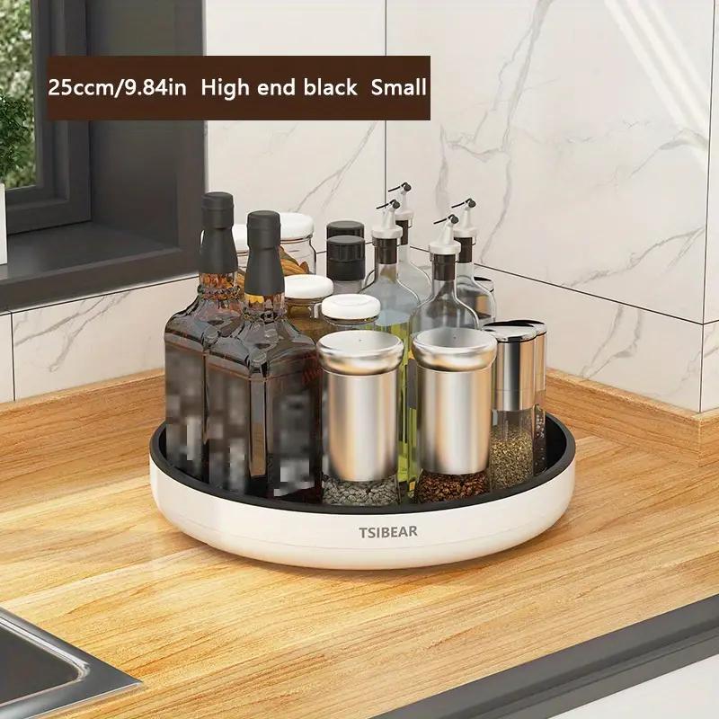

Многофункциональная вращающаяся тарелка, тарелка для специй, подставка для хранения специй, стеллаж для хранения, подставка для специй, кухонные аксессуары для хранения 25cm чёрный