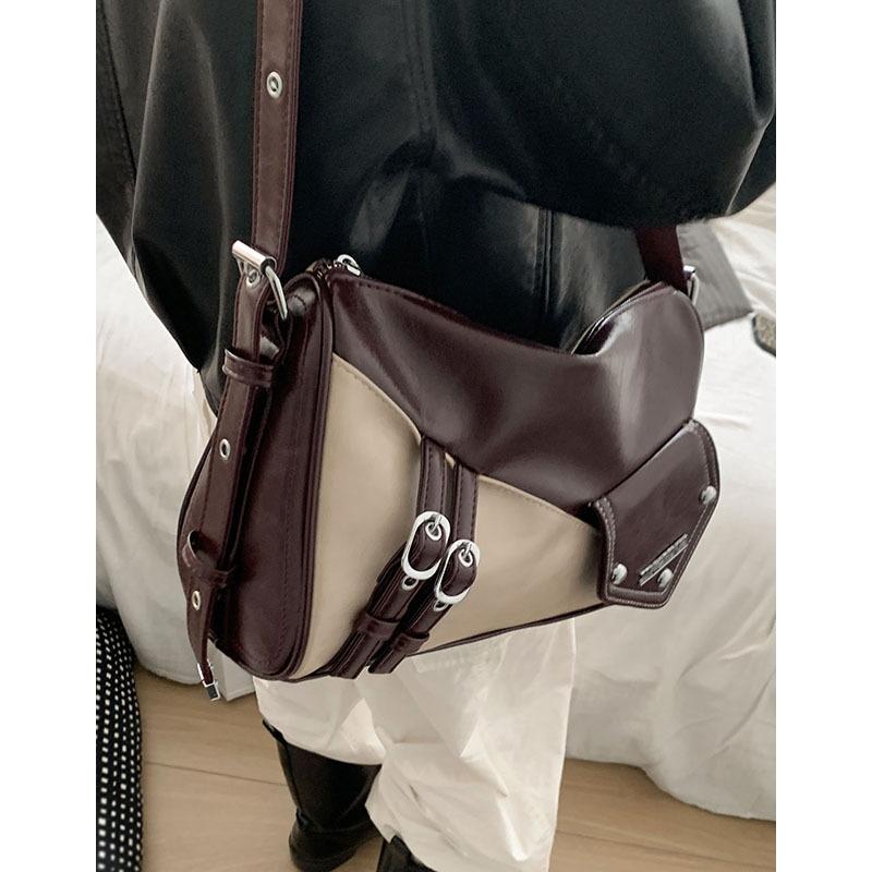 Autumn and Winter Retro Niche Underarm Bag Women's Bags2025 New Contrasting Color Pillow Bag Simple Large-capacity Messenger Bag