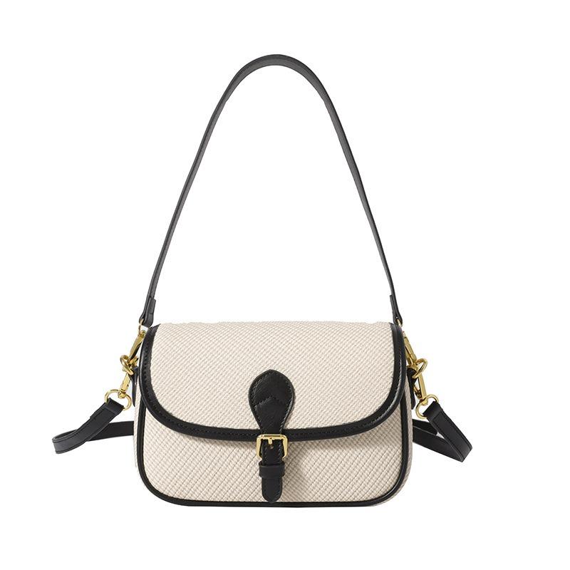 Bag women's high-end sense spring and summer new contrasting color underarm baguette bag commuting versatile shoulder messenger bag