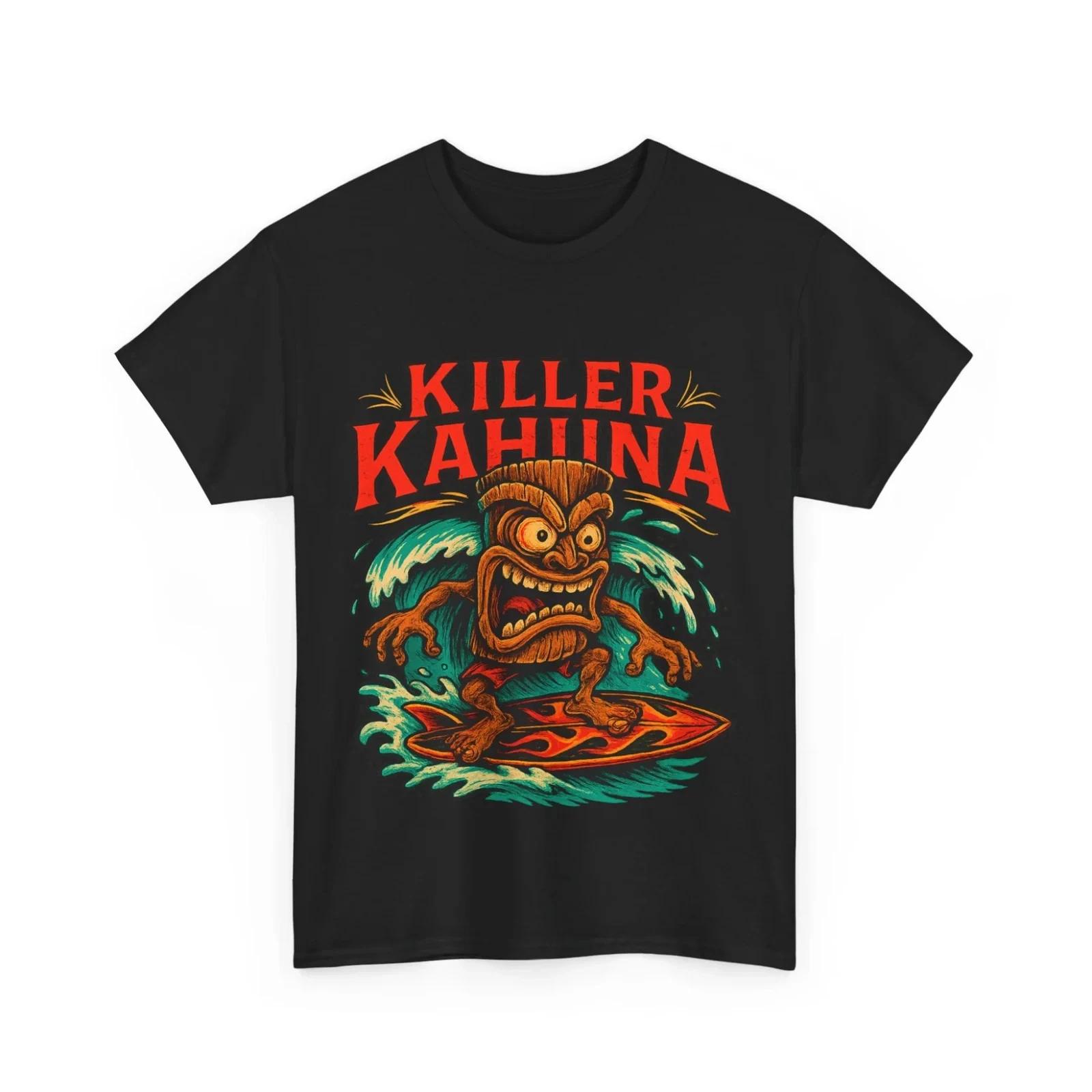 Killer Kahuna Surfing Tiki Rockabilly Kustom Kulture T-shirt Surf Tee Lowbrow M