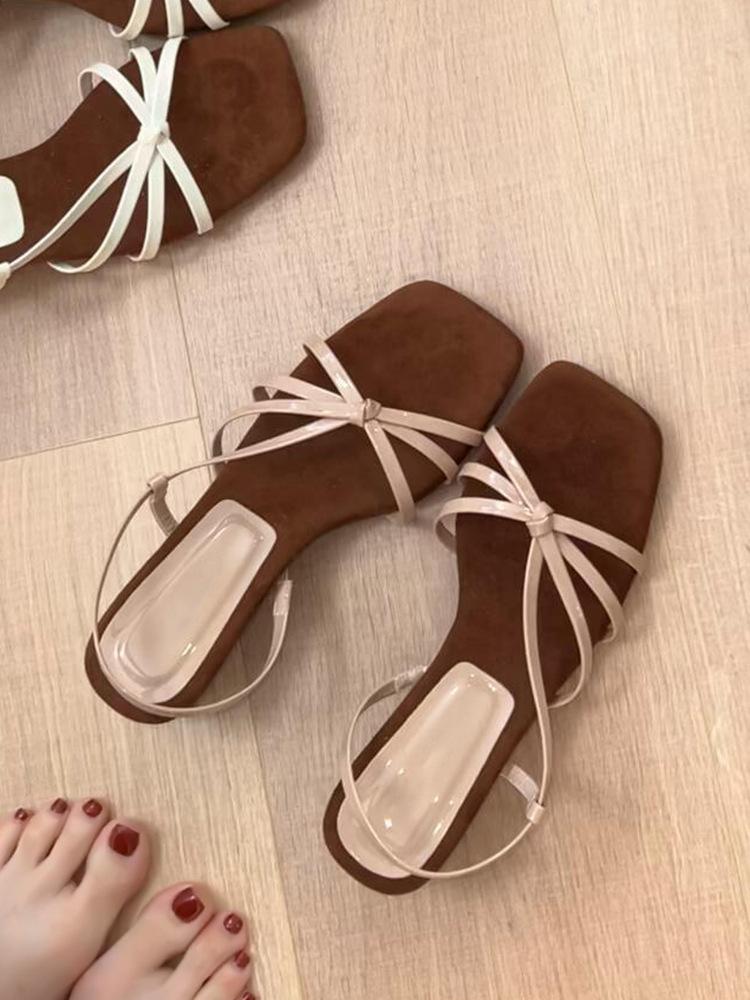 French Temperament Beautiful Roman Sandals Women's 2025 New Open-toed Wedge Heel Versatile High Heels
