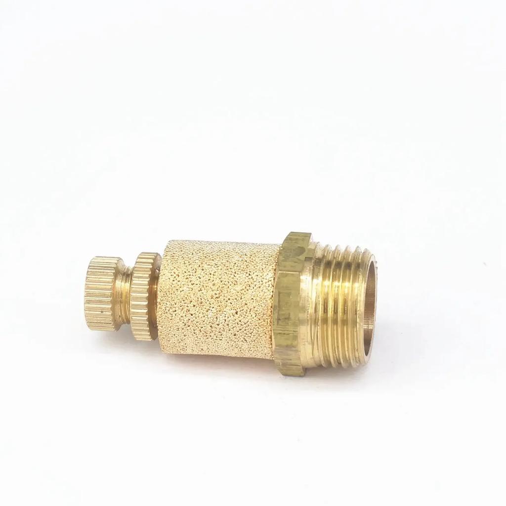 3/8" BSP Male Thread Adjustable Brass Cylinder Pneumatic Breather Silence Muffler fitting For Noise Reducing of Solenoid valve