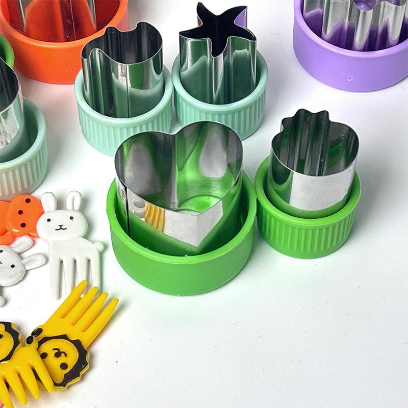 Stainless Steel Fruit Cutter Set 40 Pcs with PE Hand Guard Kitchen Garnish Tool for Kids DIY