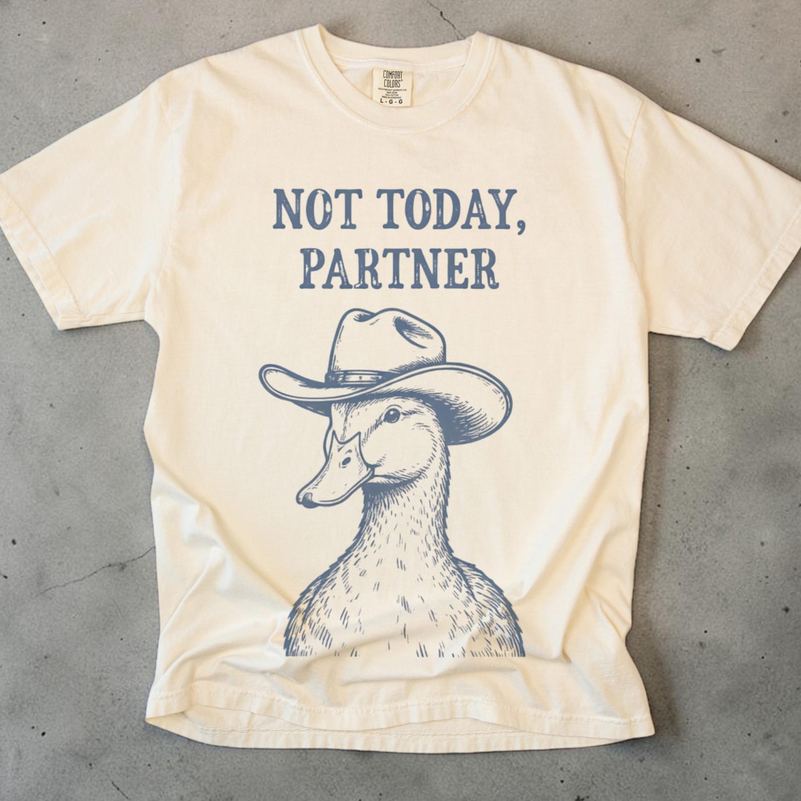 Not Today Partner Shirt, Funny Duck T shirt, Cowboy Duck Tee, Unisex Comfort Colors, Western Graphic Tee, Duck Lover Gift, Funny Animal Tee 2XL