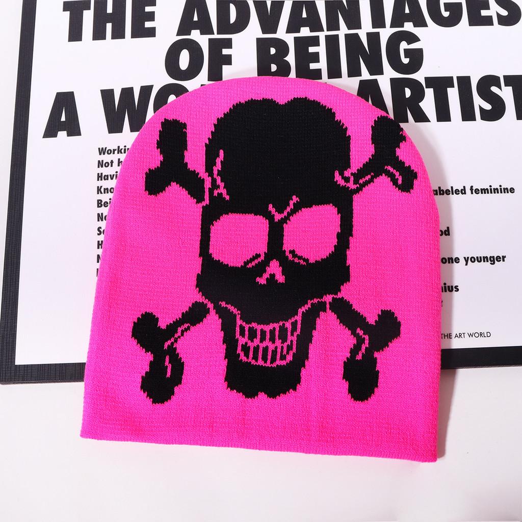 Skull Pattern Knitted Hat With Warmth For Streetwear And Halloween Winter