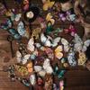 30 pcs/pack Vintage Butterfly PET Stickers Creativity Decorative Hand Account Scrapbooking Junk Journal Supplies