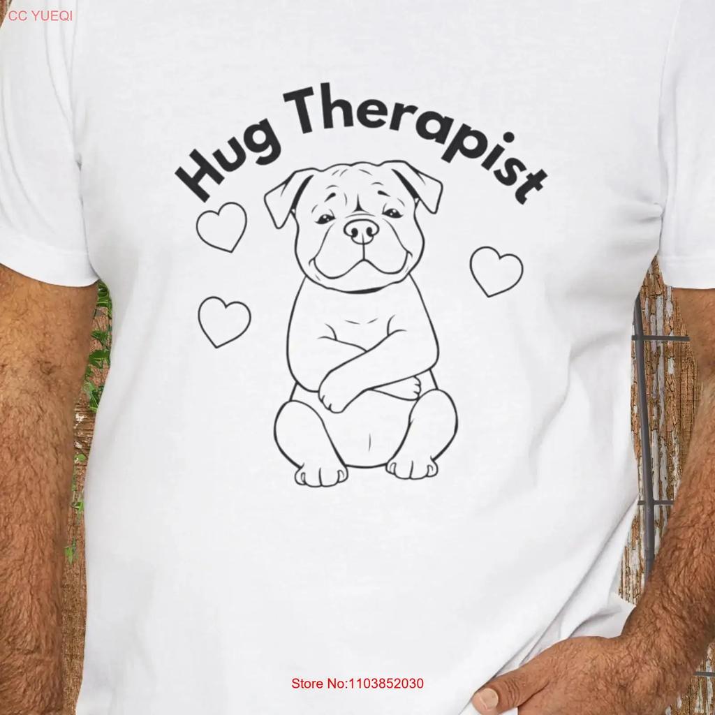 Hug Therapist T Shirt Cute Dog Animal Lover Funny Pet Owner Unique Therapy Casual Wear Vintage Versatile