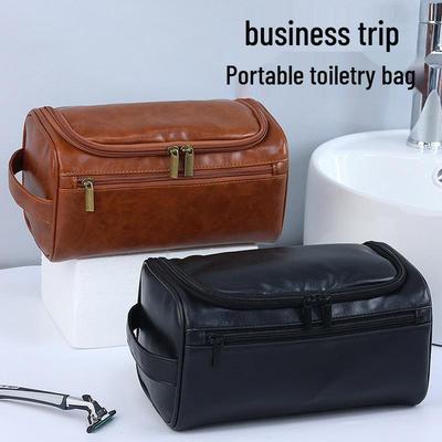 Vintage PU Große Kapazität Wasserdichte Kosmetik- & Toilettenartikel-Reisetasche