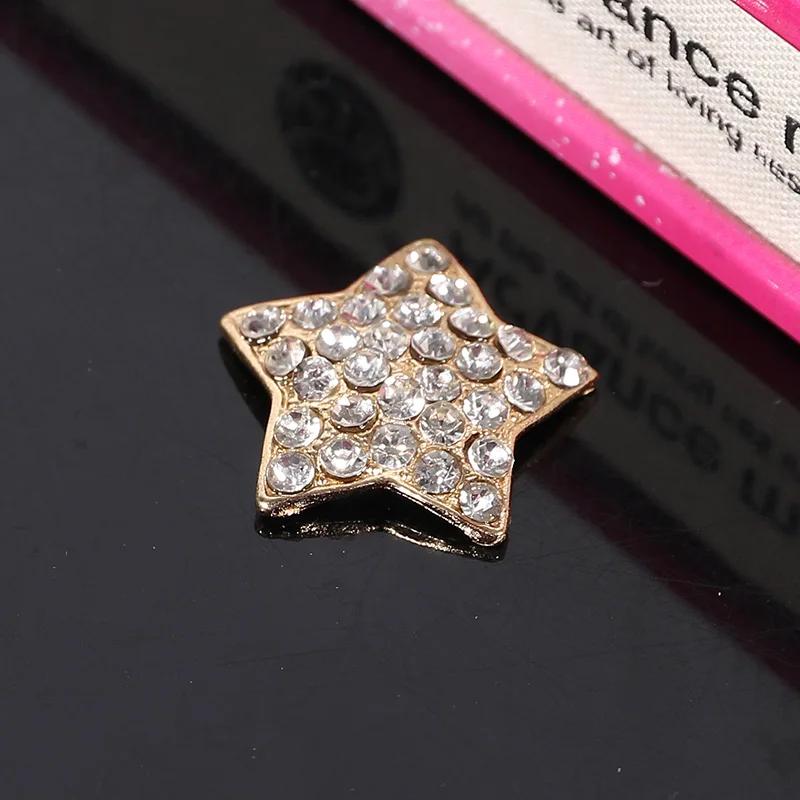 Engood 50Pcs Five-pointed Star Rhinestone Pearl Alloy Buttons Sewing Trim & Embellishments Craft DIY Hair Accessories Buckles