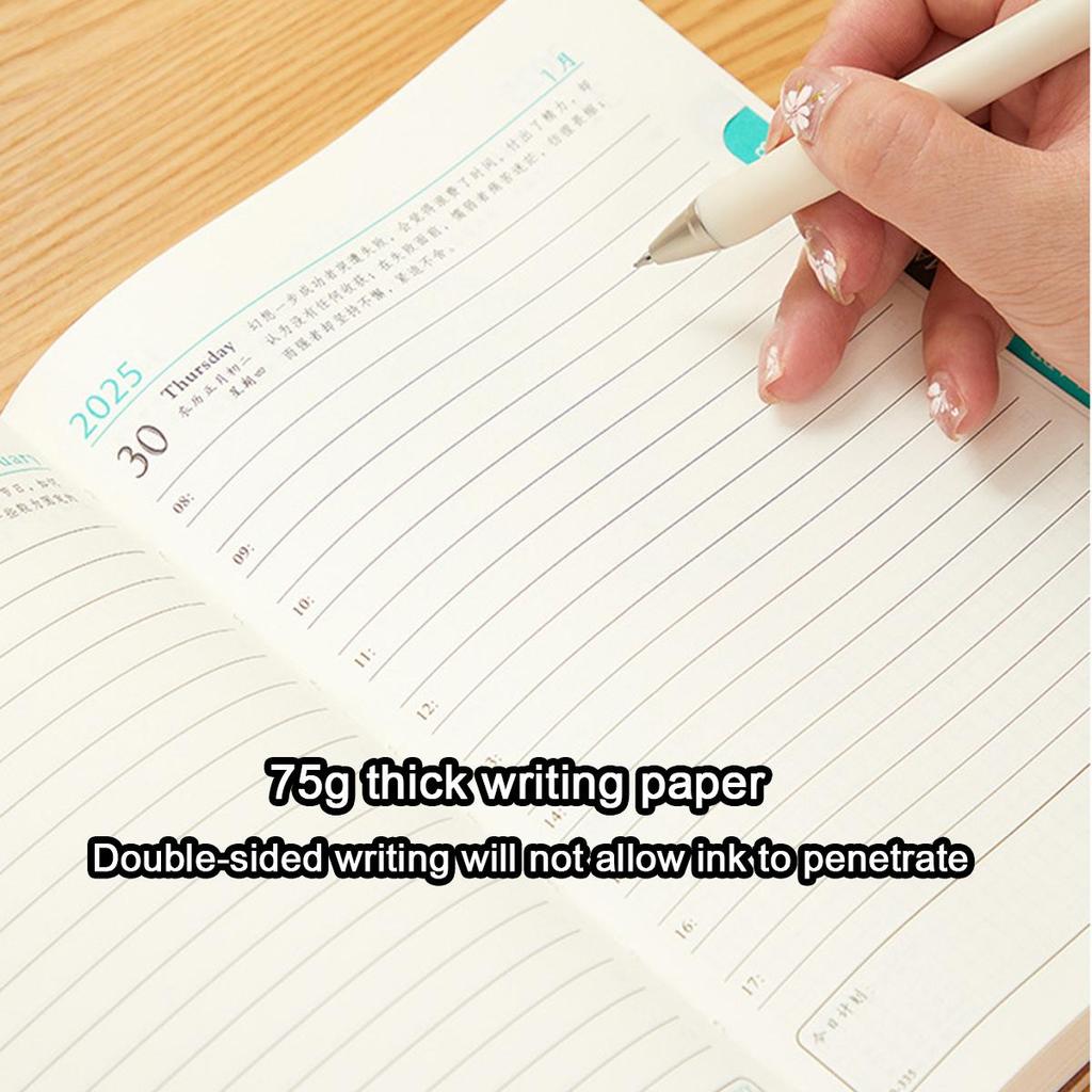 Agenda professionnel A5 en cuir souple 2025, planificateur quotidien étudiant, livre de notes 365 jours, bloc-notes, mémo