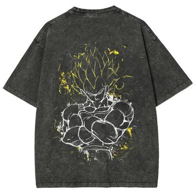 Anime Dragon Ball Vegeta Harajuku Prané Retro Tričko Bavlna Pánské Streetové Oblečení Oversized Dámské Krátký Rukáv Unisex top
