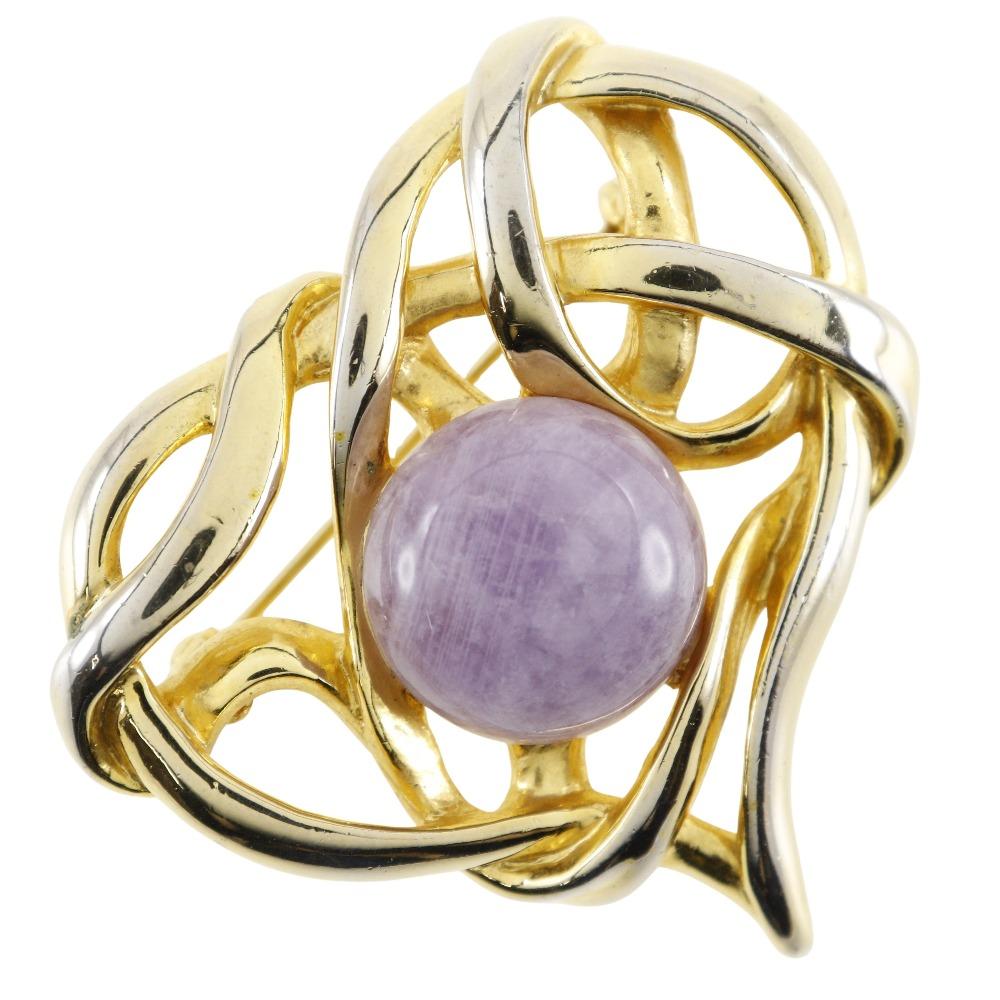 

VANDOME Brooch heart purple Plated Gold 21.1g Women Used
