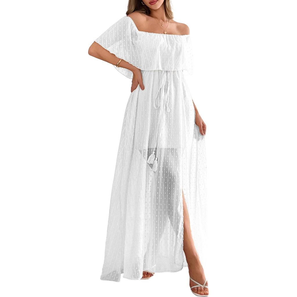 Women's Bohemian Sexy Off-Shoulder Short Sleeve Dress for Summer