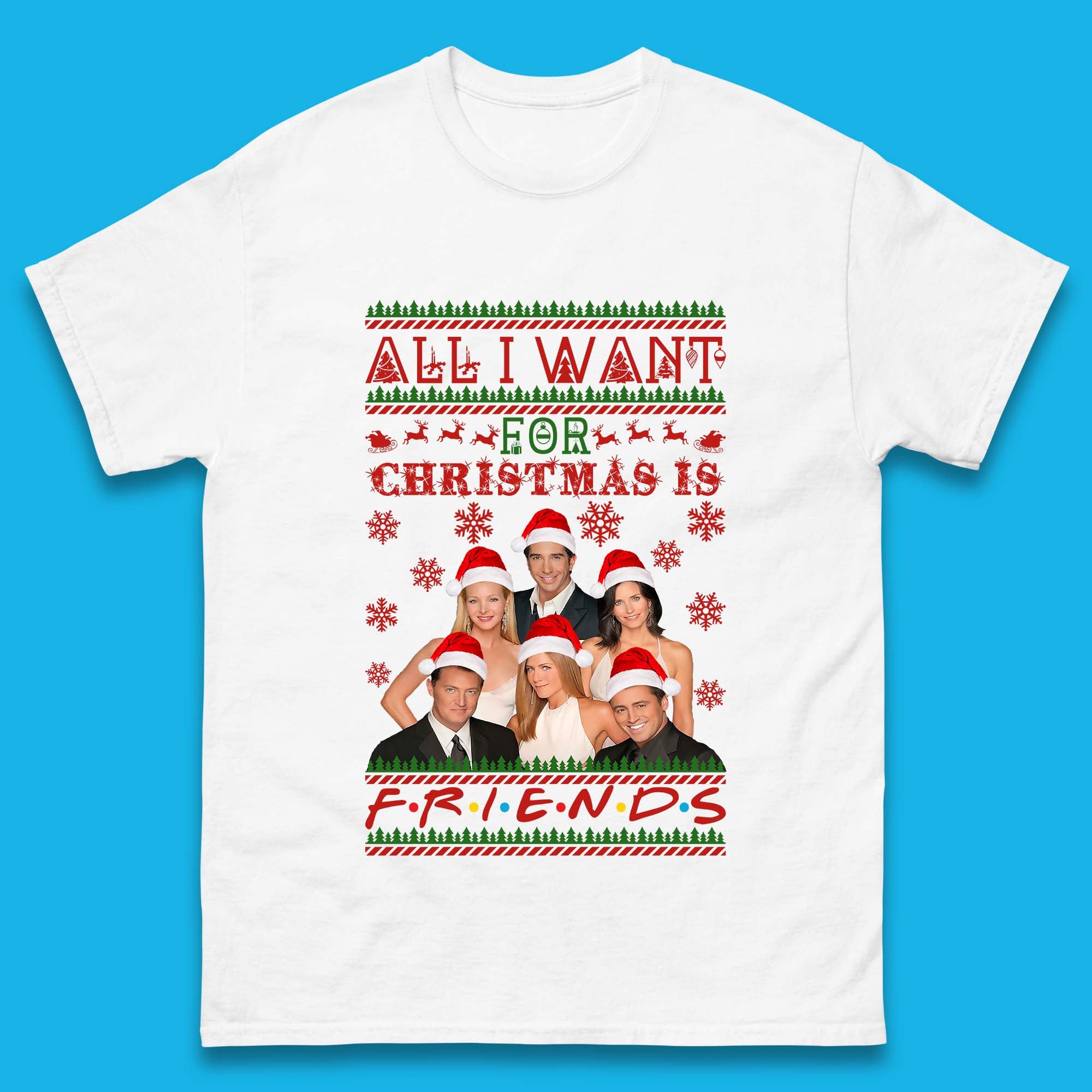 Want Friends For Christmas Mens T-Shirt Womens Tops Tees XL