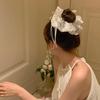 Lace Bow Big Hair Ring Women'S Large Intestine Ring Headband Premium Head Flower Hair Accessories Headgear