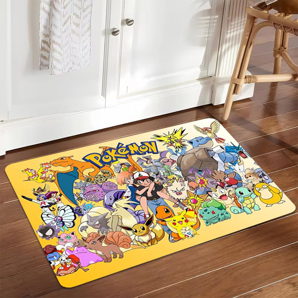 Pokemon Go Pikachu Poster Decoration,Carpet,Living Room,Bedroom, Non-slip,Square rug