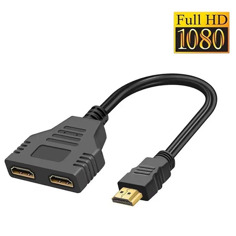 Dual Port HDMI-compatible Splitter Cable 1 Male To 1 Female Y Adapter 1181P 1K 1D For Laptop TV Monitor Box PC Projector Cord