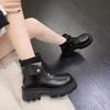 Fashion Ankle Boots for Women Leather Biker With Laces Woman Short Shoes Black Fur Fashion 2025 Boot Large Size Warm Booties Trend Goth